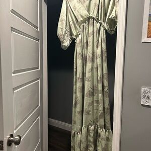 Pinkblush Green Floral Maxi Dress